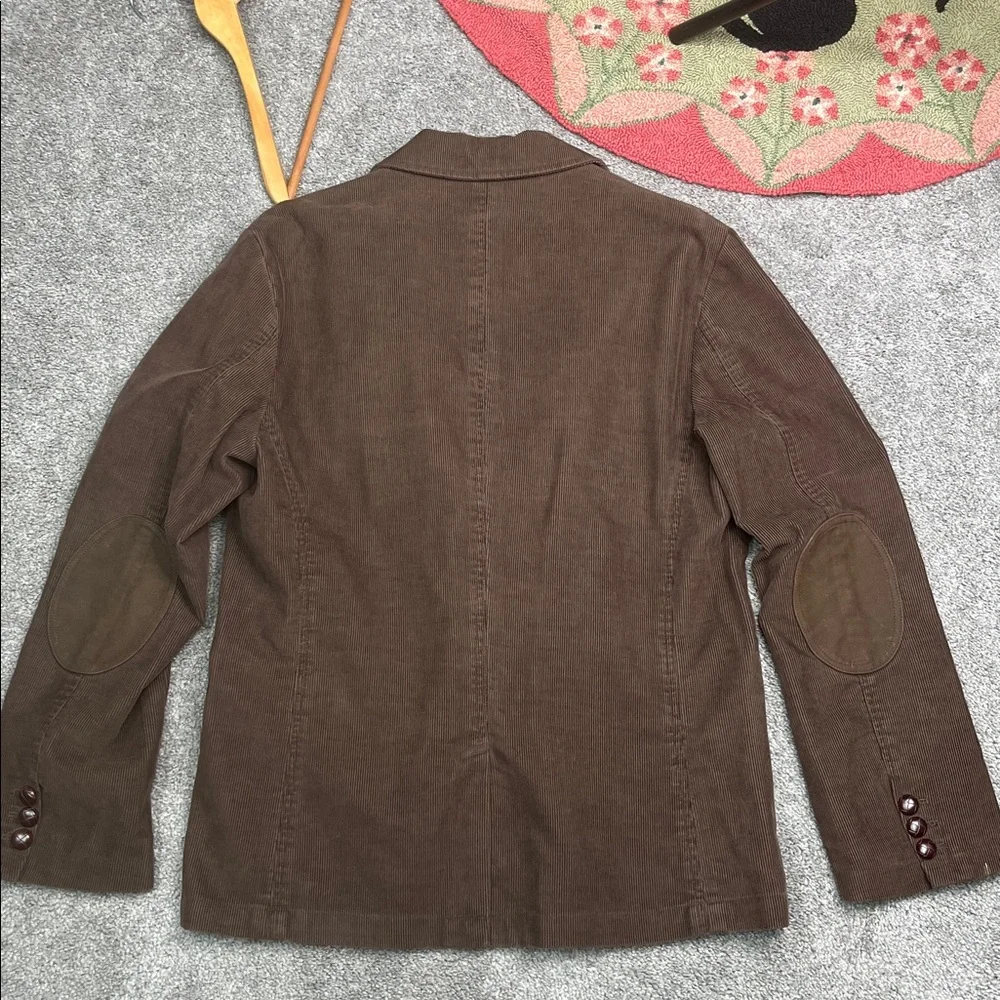 Brown Corduroy Sports Coat Elbow Patches Leather Buttons Size Medium